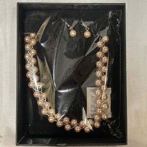 Pearl Necklace and Earrings